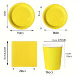 68 Pieces Yellow Party Tableware Set for 16 - Image 2