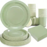 Sage Green Party Supplies Set for 32 Guests - Image 2